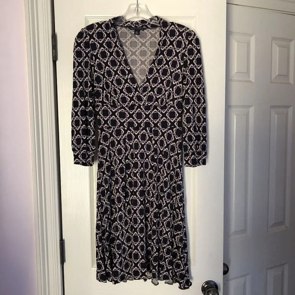 Banana Republic‎ Brown Silk Blend Chain Jersey Empire Dress Women’s Sm Business - Picture 2 of 7